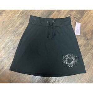Wild Fable Black Silver Heart XS Skirt New